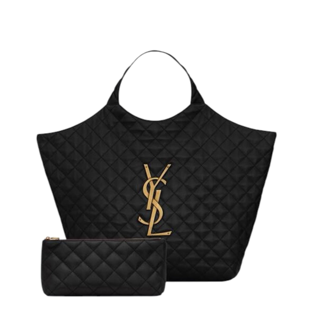 Saint Laurent Quilted Leather YSL Tote Bag