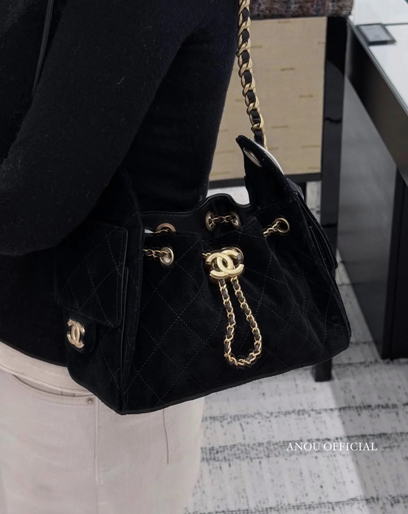 Chanel 25 Small Handbag Suede Calfskin & Gold-Tone Metal