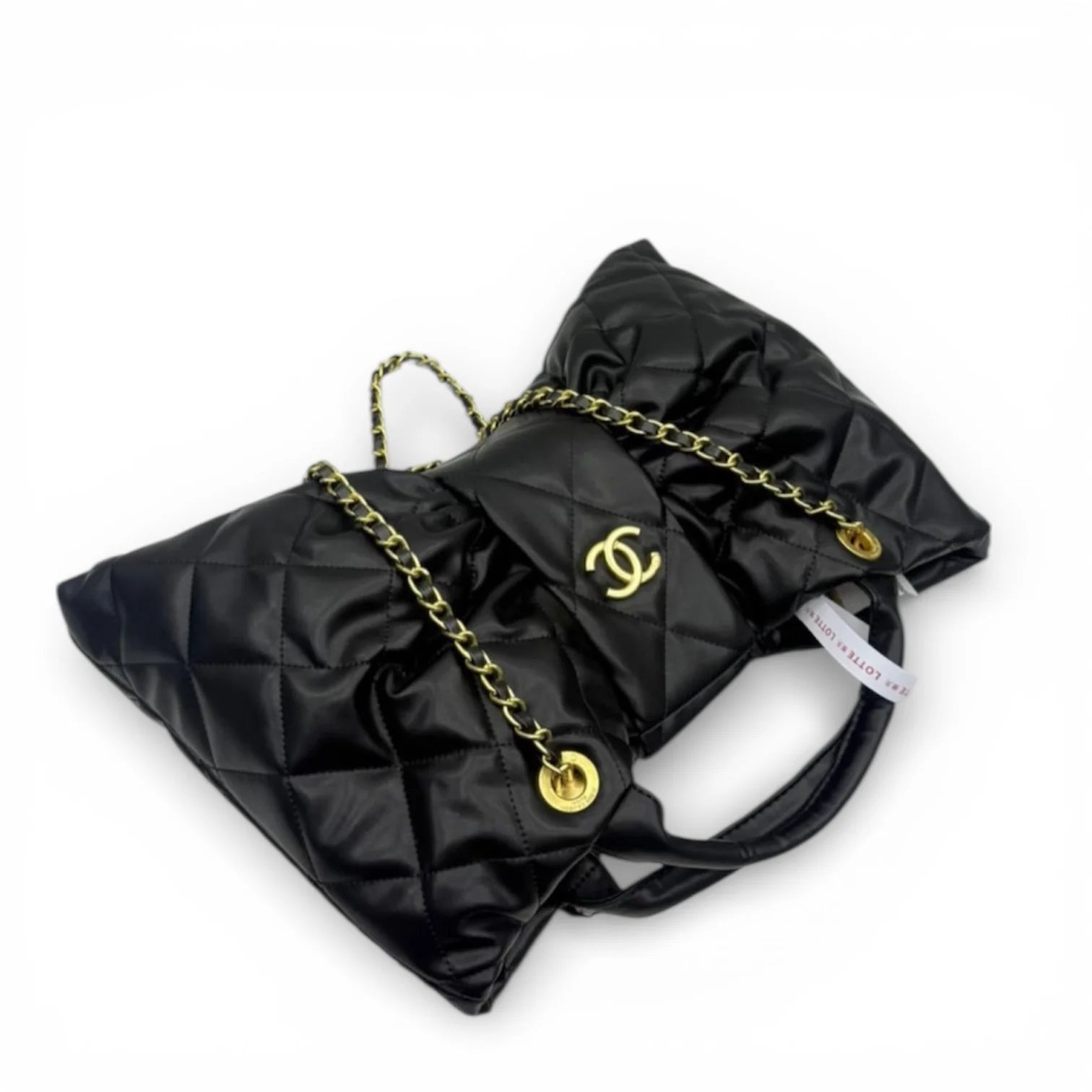Chanel - Quilted Bow Top Handle Bag with Chain Strap