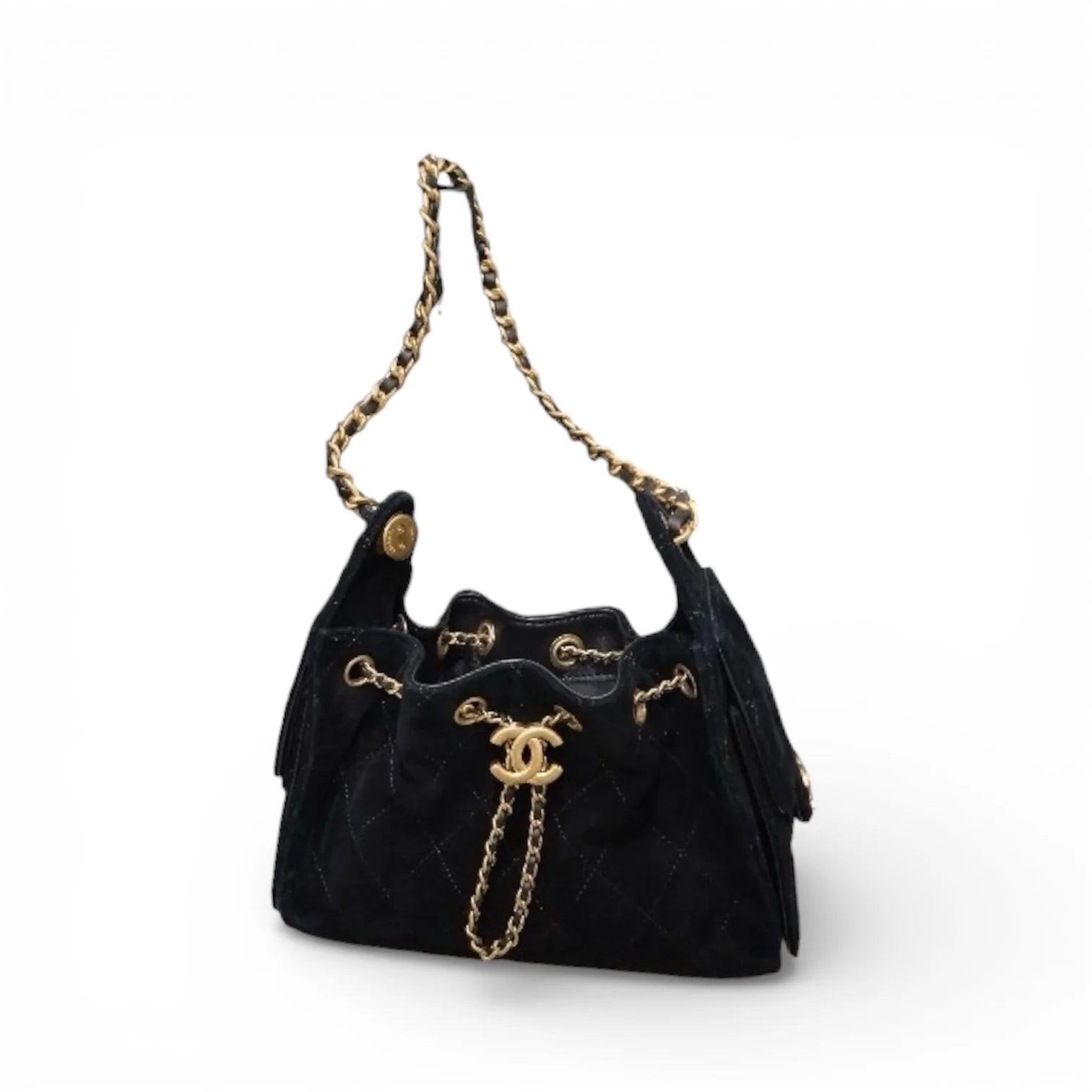 Chanel 25 Small Handbag Suede Calfskin & Gold-Tone Metal