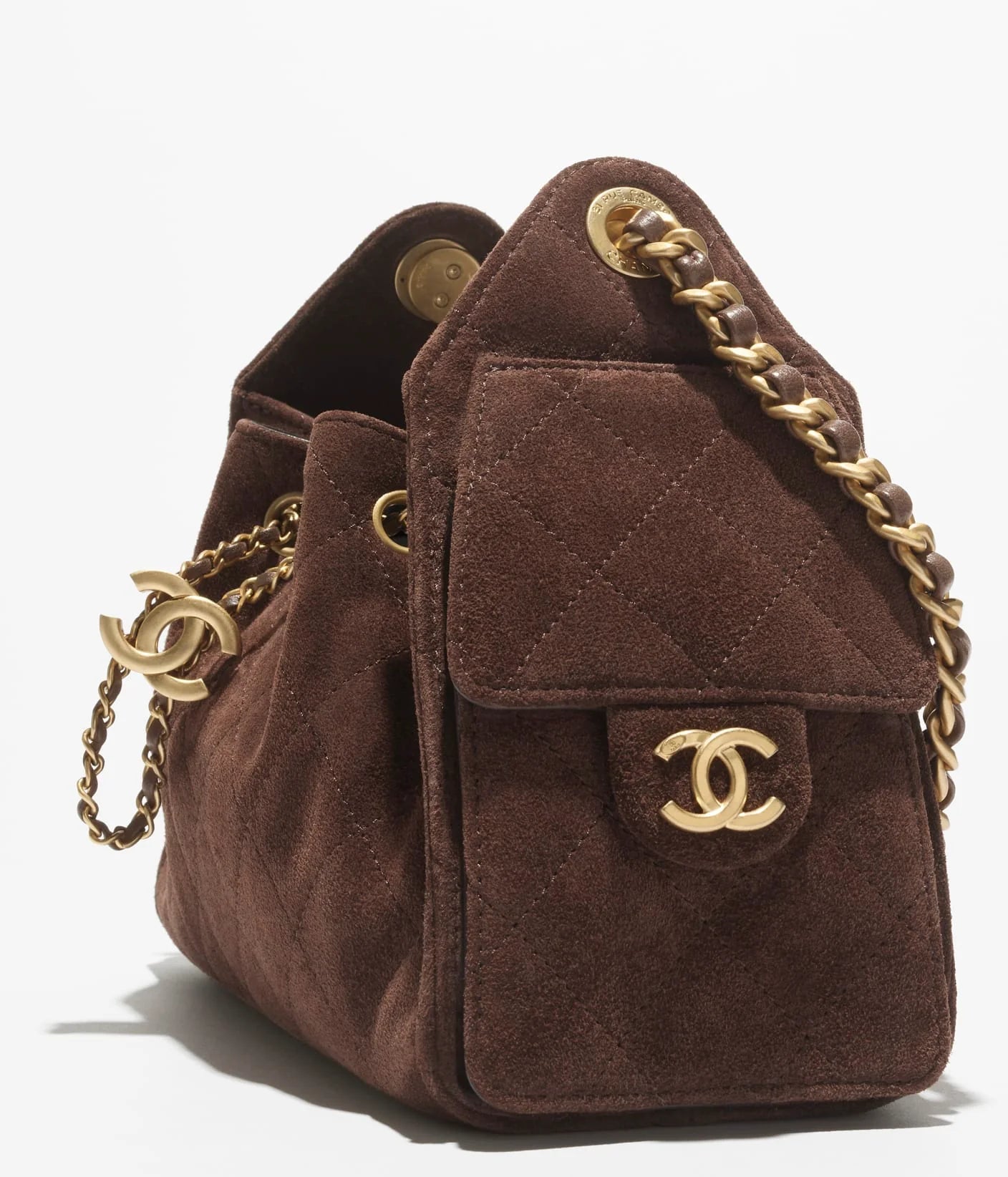 Chanel 25 Small Handbag Suede Calfskin & Gold-Tone Metal