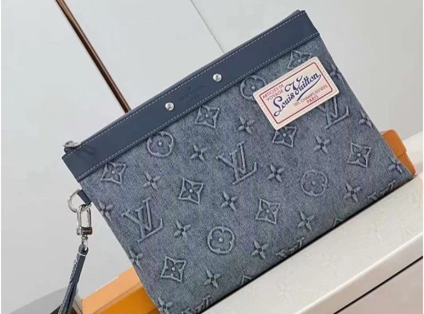 Louis Vuitton Denim Monogram Pouch